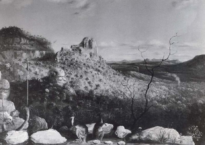 unknow artist Landscape with kangaroos in foreground